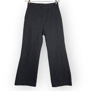 Mame Kurogouchi High Waist Wide Leg Flare Pant SIZE 4 Black Denim Japan Oversize